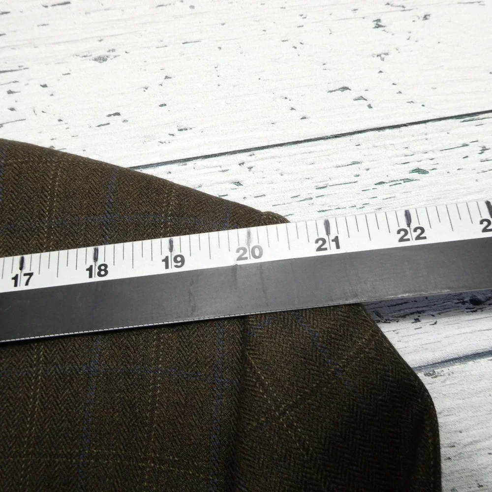Pronto Uomo Blazer Mens 46L Brown Herringbone Wool Tweed Sport Coat Jacket